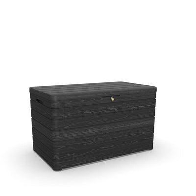 Toomax Dolomiti XXL 970L Garden Storage Deck Box - Anthracite Grey Woodgrain