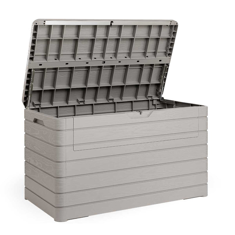 Toomax Dolomiti XXL 970L Garden Storage Deck Box - Warm Grey Woodgrain