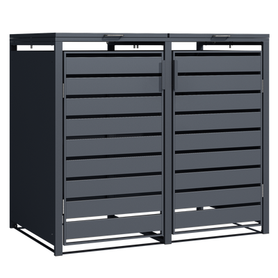 Double Wheelie Bin Store by Garden Guard - Premium Range Storage in Anthracite Grey