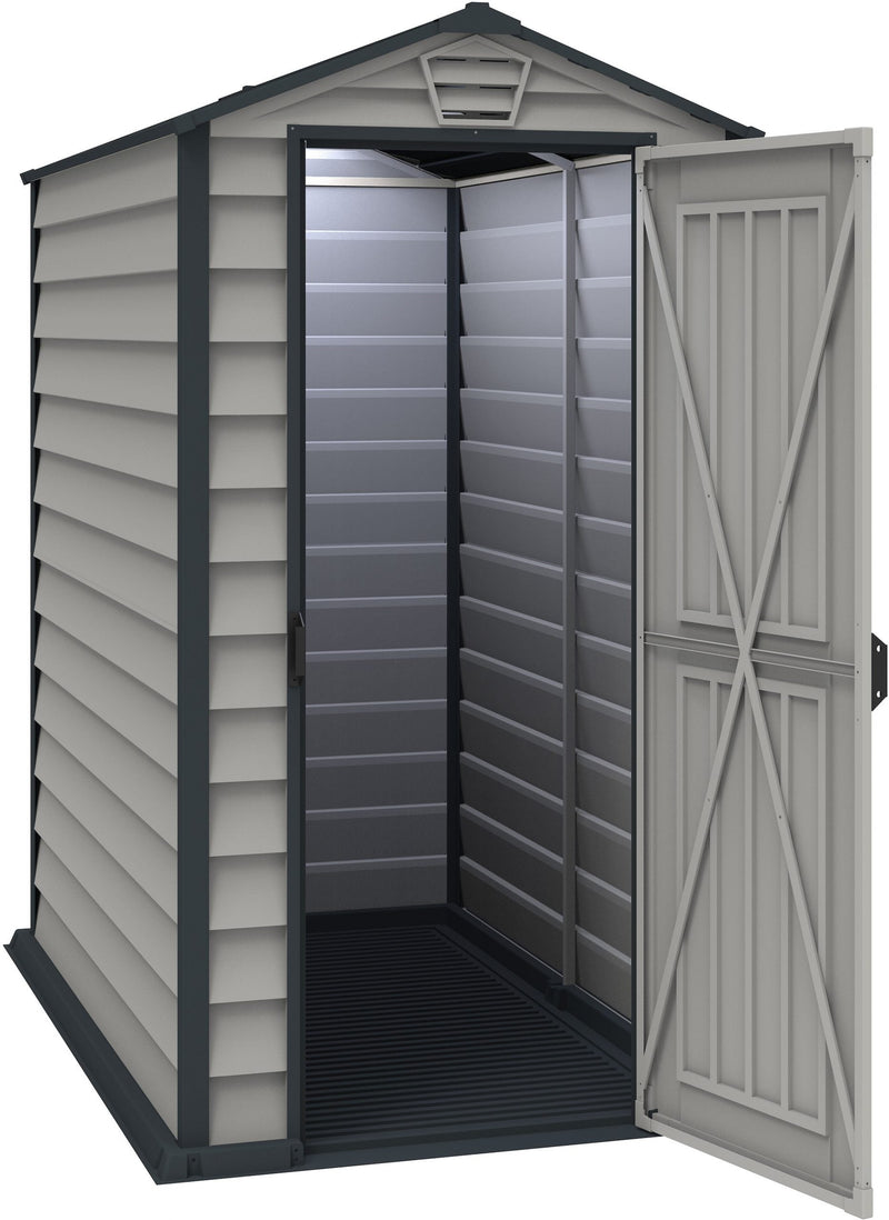 Duramax Evermore - 4ft x 6ft Plastic Garden Shed in Grey