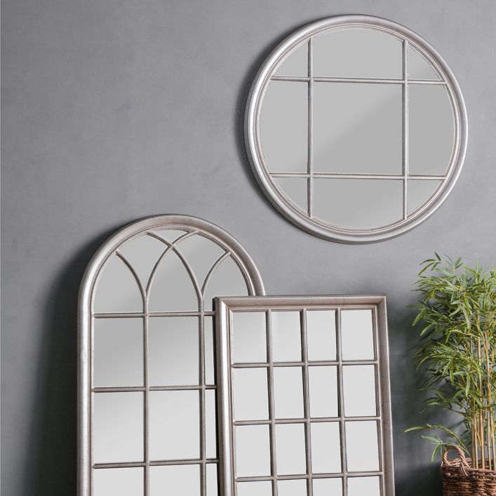 Eccleston Round Mirror Silver 1000x40x1000mm
