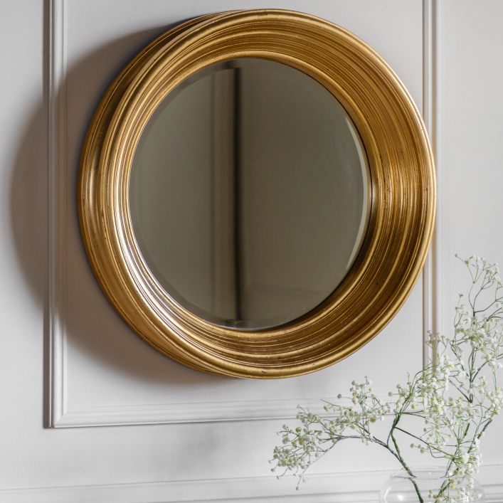 Chaplin Round Mirror Gold 650x650mm