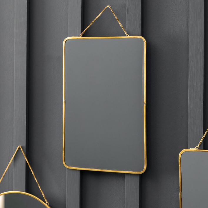 Zuri Mirror Rectangle Antique Brass 200x300mm