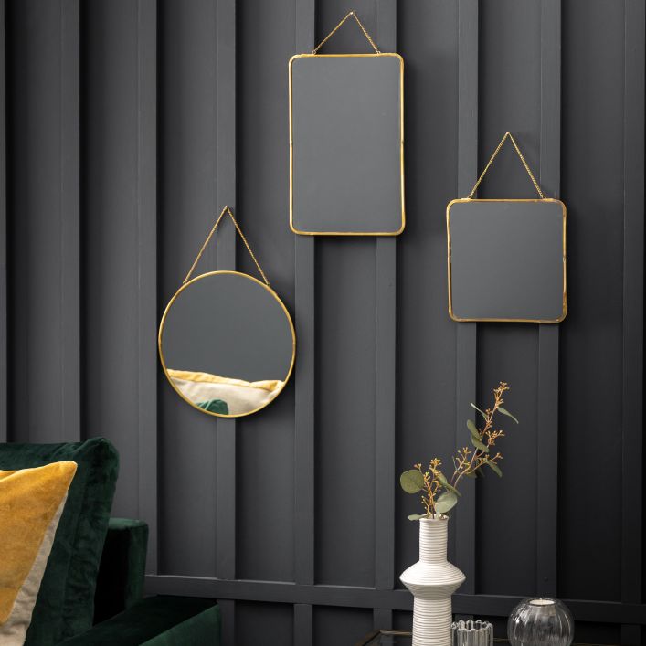 Zuri Mirror Rectangle Antique Brass 200x300mm