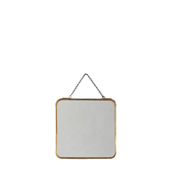 Zuri Mirror Square Antique Brass 200x200mm