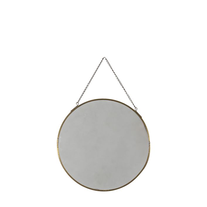 Zuri Mirror Round Antique Brass D250mm