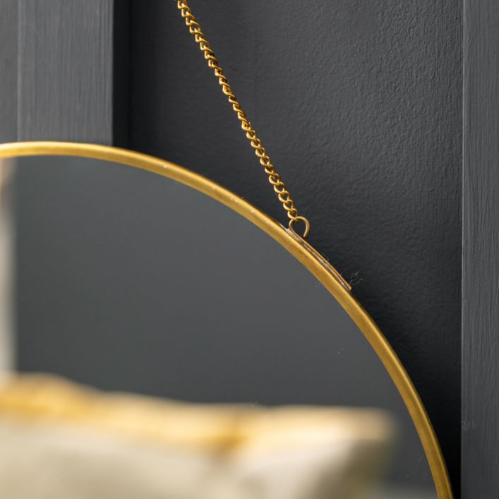 Zuri Mirror Round Antique Brass D250mm