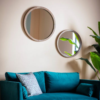 Hector Mirror Round Small Natural 500x500x30mm
