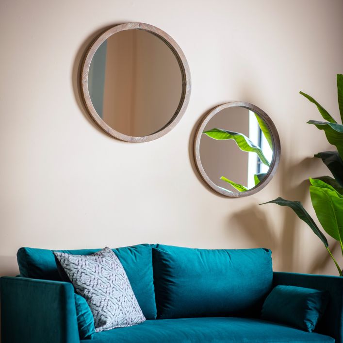 Hector Mirror Round Small Natural 500x500x30mm