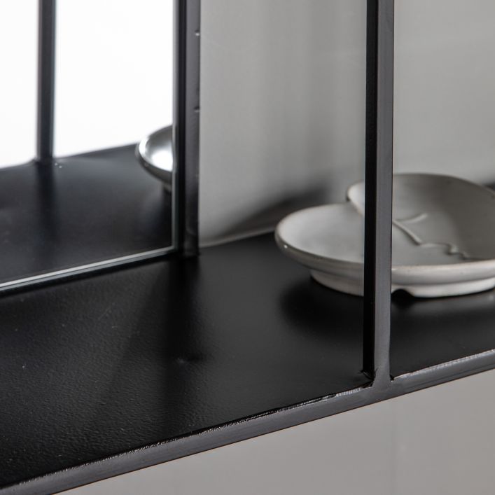 Bassan Mirror Shelf Black 600x120x650mm