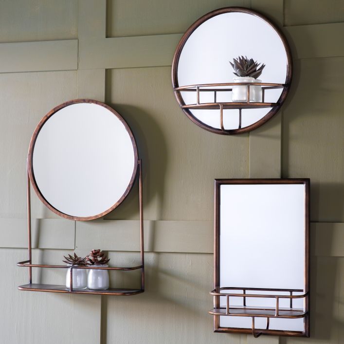 Milton Round Mirror Bronze 400mm