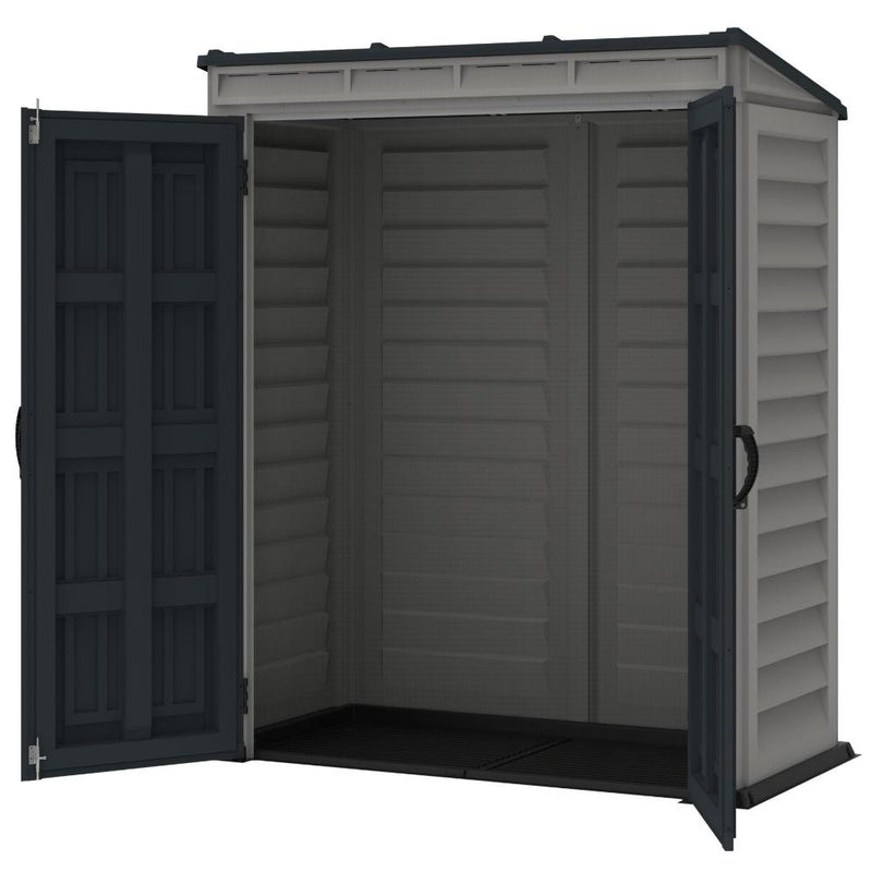 Duramax YardMate Plus Pent - 5ft x 3ft Plastic Garden Shed in Grey