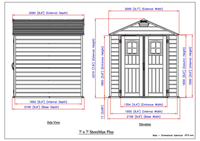 Duramax StoreMax Plus - 7ft x 7ft Plastic Garden Shed in Grey