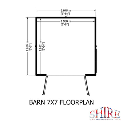 Shire Shiplap 7ft x 7ft Barn Shed