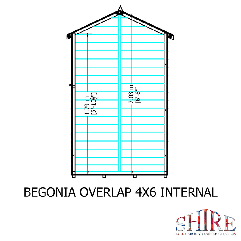 Shire Overlap 4ft x 6ft Reverse Apex Shed