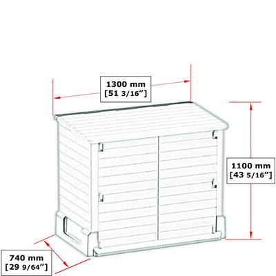 Duramax StoreAway Cedargrain Plastic Garden Storage Box - 850L - Grey