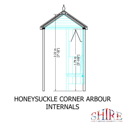Shire Honeysuckle Corner Arbour 4ft x 4ft - Pressure Treated