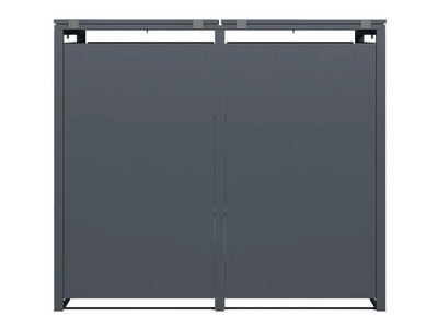 Anthracite Grey Solid Panel Wheelie Bin Storage - Double Bin Store