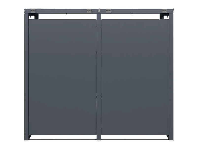 Anthracite Grey Solid Panel Wheelie Bin Storage - Double Bin Store