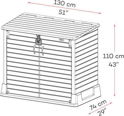 Duramax StoreAway Cedargrain Plastic Garden Storage Box - 850L - Grey