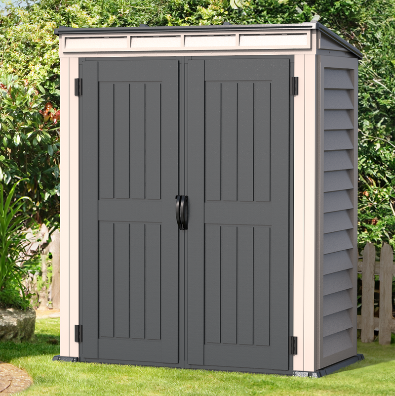 Duramax YardMate Plus Pent - 5ft x 3ft Plastic Garden Shed in Grey