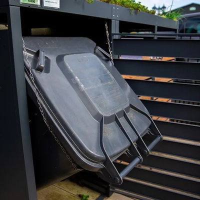Wood Effect Wheelie Bin Storage With Planter- Double Bin Store