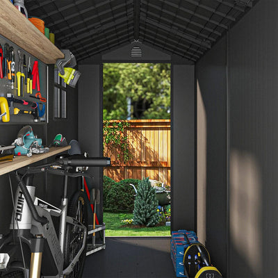 Pro Grade 4ft x 6ft Premium Plastic Garden Shed - Grey Wood Touch Texture