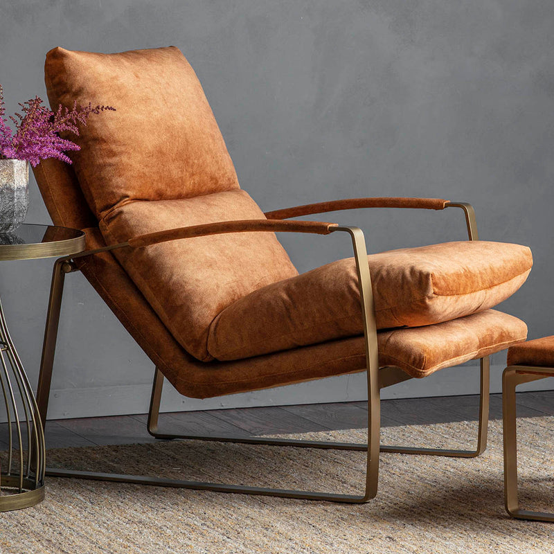 Gallery Interiors Fabien Lounger Ochre