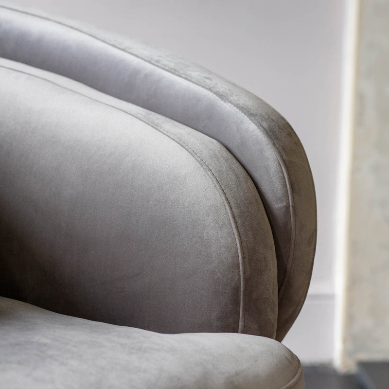 Gallery Interiors Tesoro Tub Chair Grey Velvet