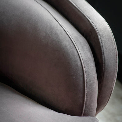 Gallery Interiors Tesoro Tub Chair Dark Taupe Velvet