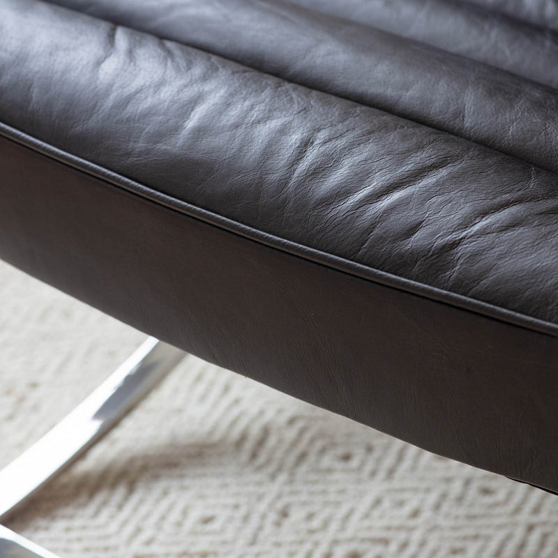 Gallery Interiors Cassino Lounger Black Leather