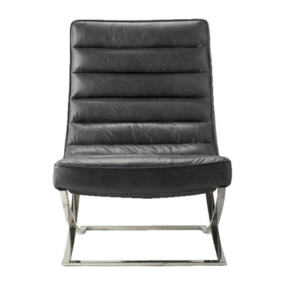 Gallery Interiors Cassino Lounger Black Leather