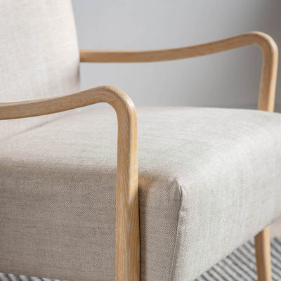 Gallery Interiors Chedworth Armchair Natural Linen