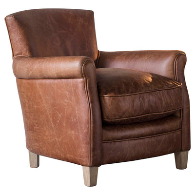 Gallery Interiors Mr. Paddington Chair Vintage Brown Leather