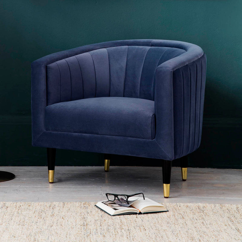 Gallery Interiors Serrano Armchair Twilight Velvet