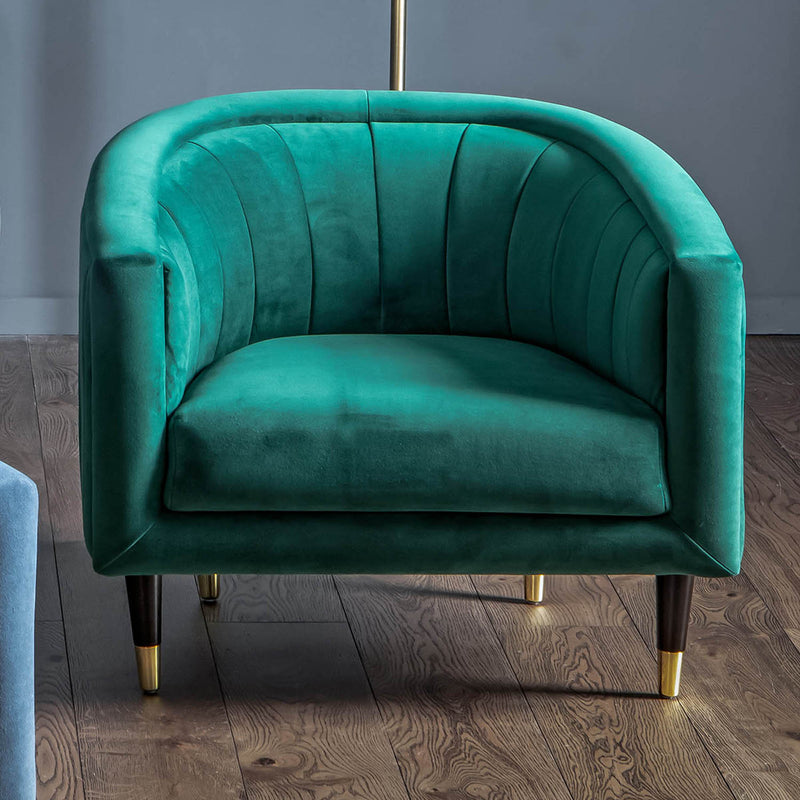 Gallery Interiors Serrano Armchair Mallard Velvet