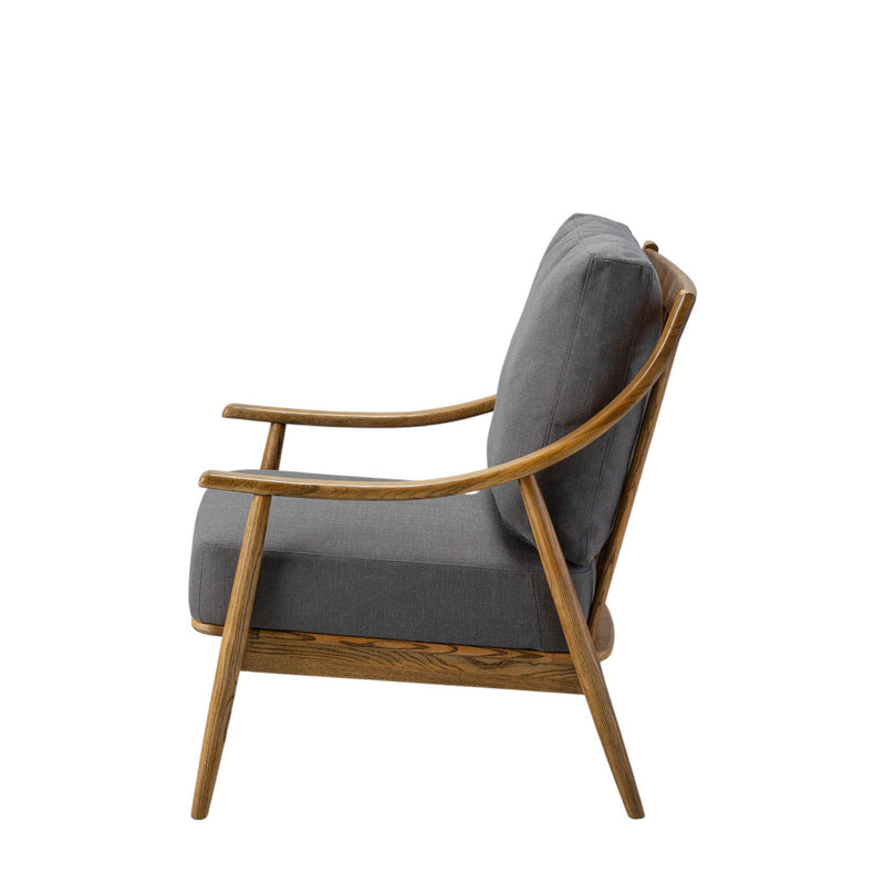 Gallery Interiors Reliant Armchair Dark Grey Linen