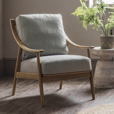 Gallery Interiors Reliant Armchair Natural Linen