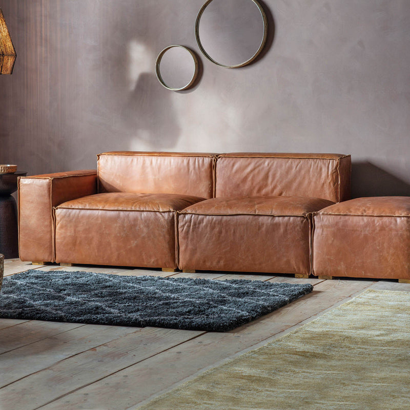 Gallery Interiors Calgary Sofa Vintage Brown Leather