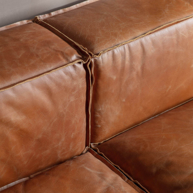 Gallery Interiors Calgary Sofa Vintage Brown Leather