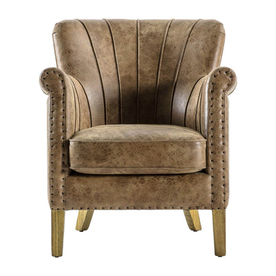 Gallery Interiors Hickman Armchair Brown Leather