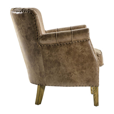 Gallery Interiors Hickman Armchair Brown Leather