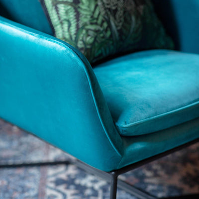 Gallery Interiors Lucca Chair Teal Velvet