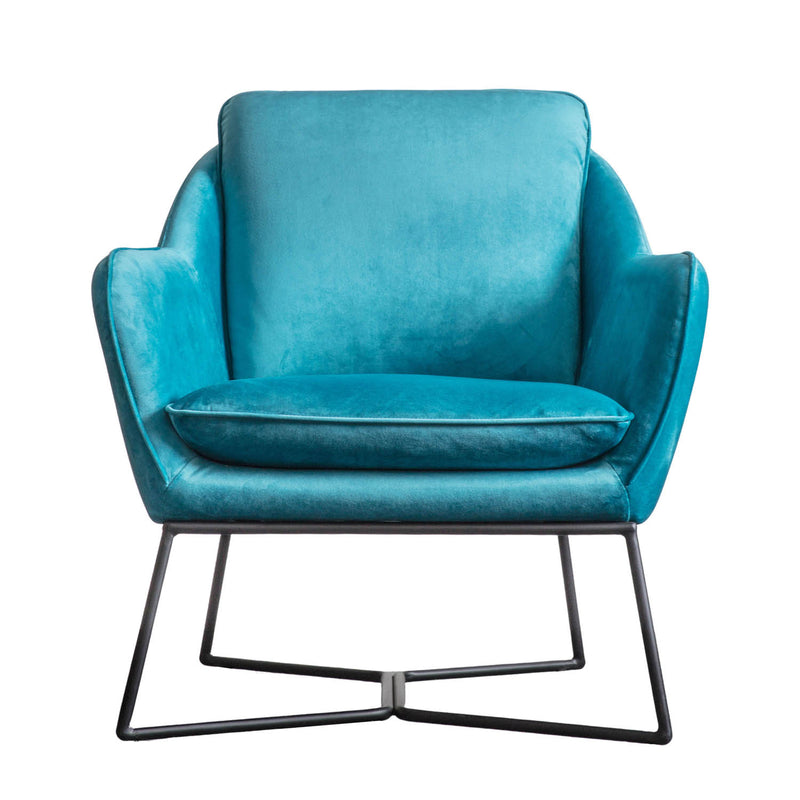 Gallery Interiors Lucca Chair Teal Velvet