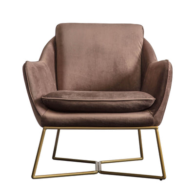 Gallery Interiors Lucca Chair Chocolate Velvet