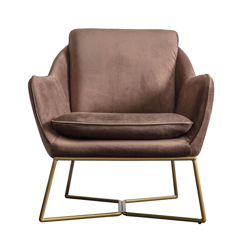 Gallery Interiors Lucca Chair Chocolate Velvet