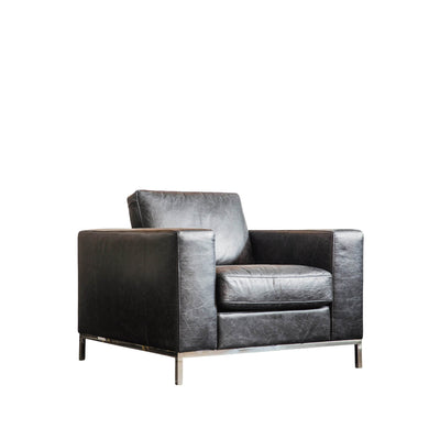 Gallery Interiors Verona Armchair Black Leather