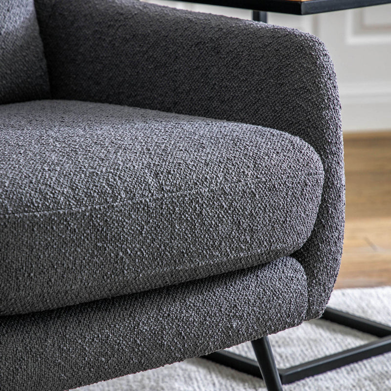 Gallery Interiors Brompton Armchair Dark Grey Linen