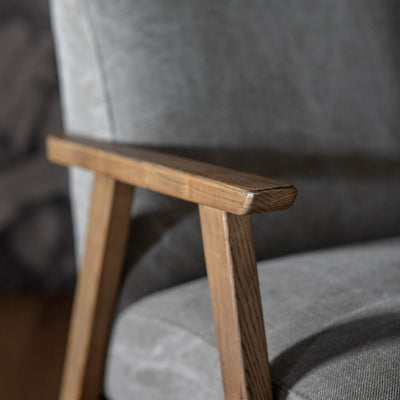 Gallery Interiors Neyland Armchair Pebble Linen