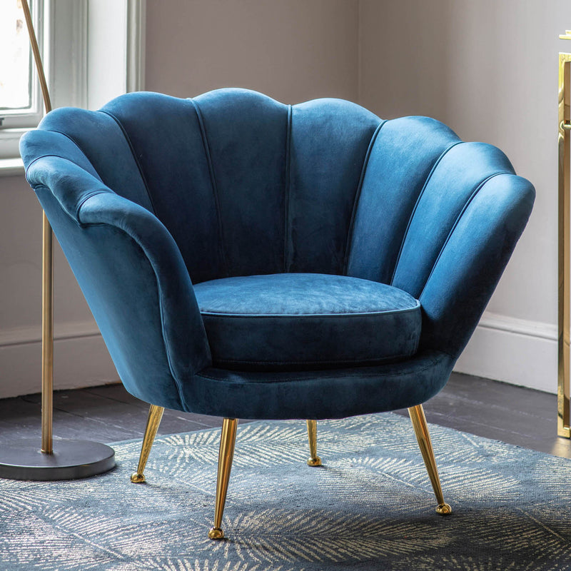 Gallery Interiors Rivello Armchair Inky Blue